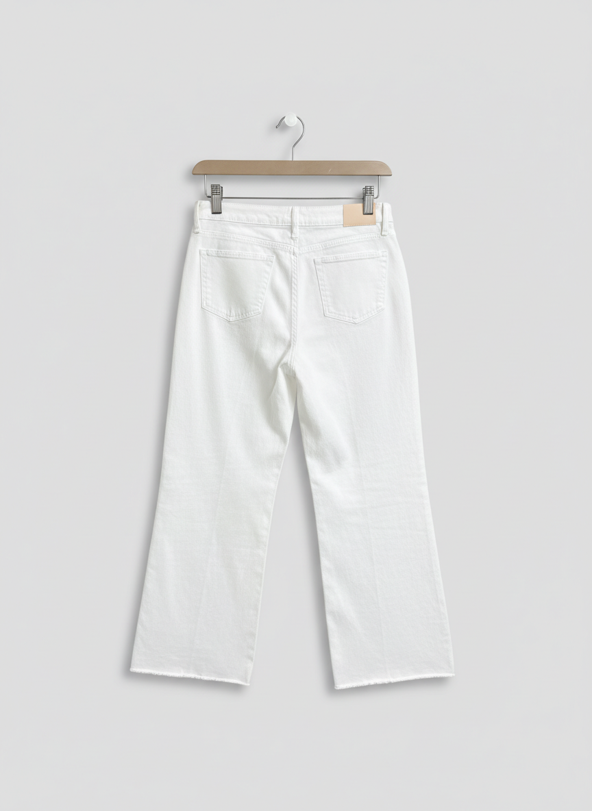 NYDJ White Deniem Wide Leg Ankle Raw Heim
