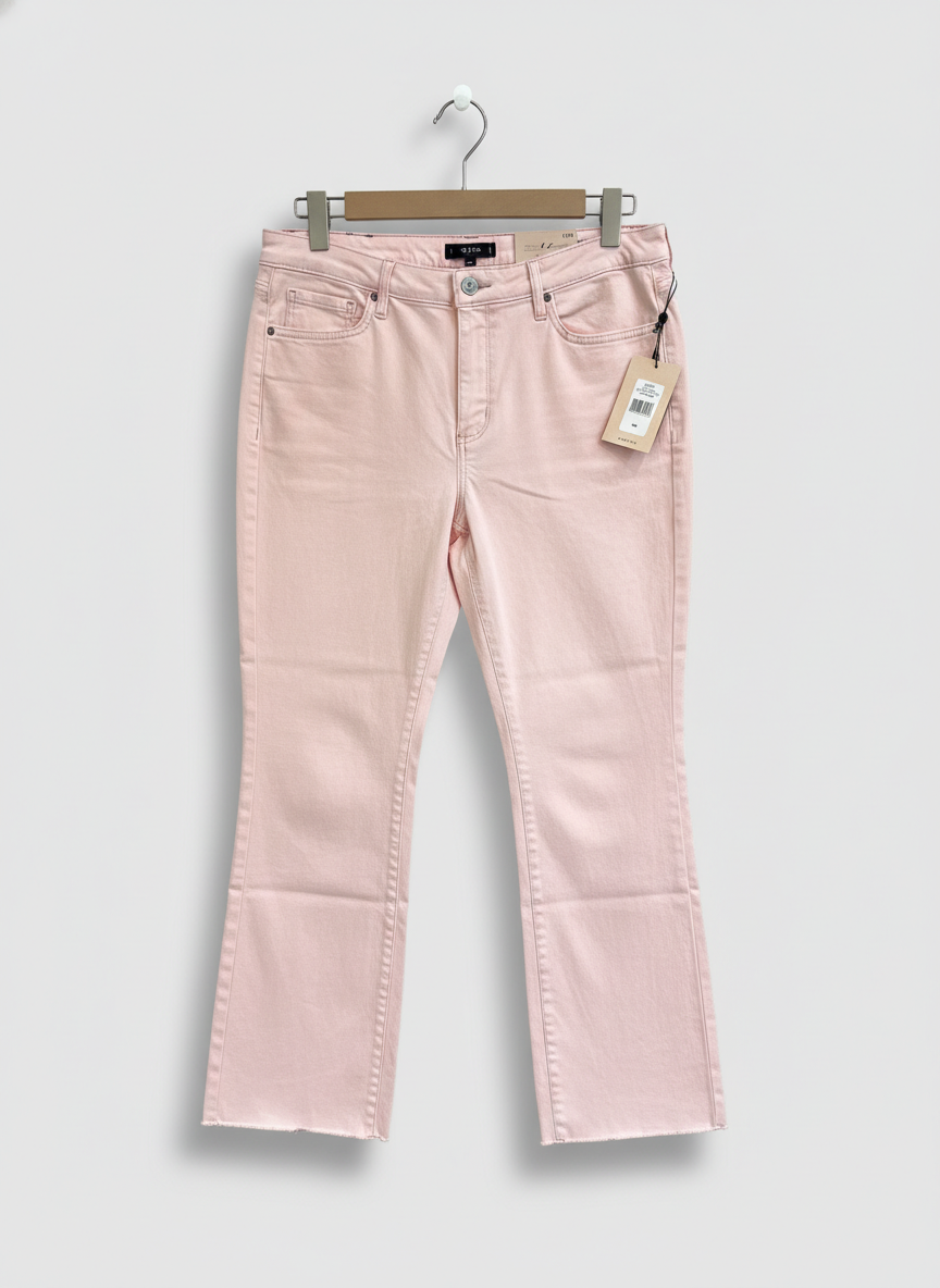 NYDJ Pink Women's Ankle Fray Heim